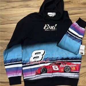 Budweiser Men's Black and Blue Racing Hoodie